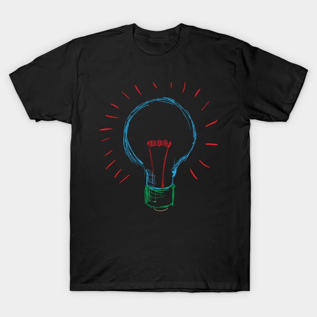 Idea Bulb Switched On T-Shirt by JamesBennettBeta